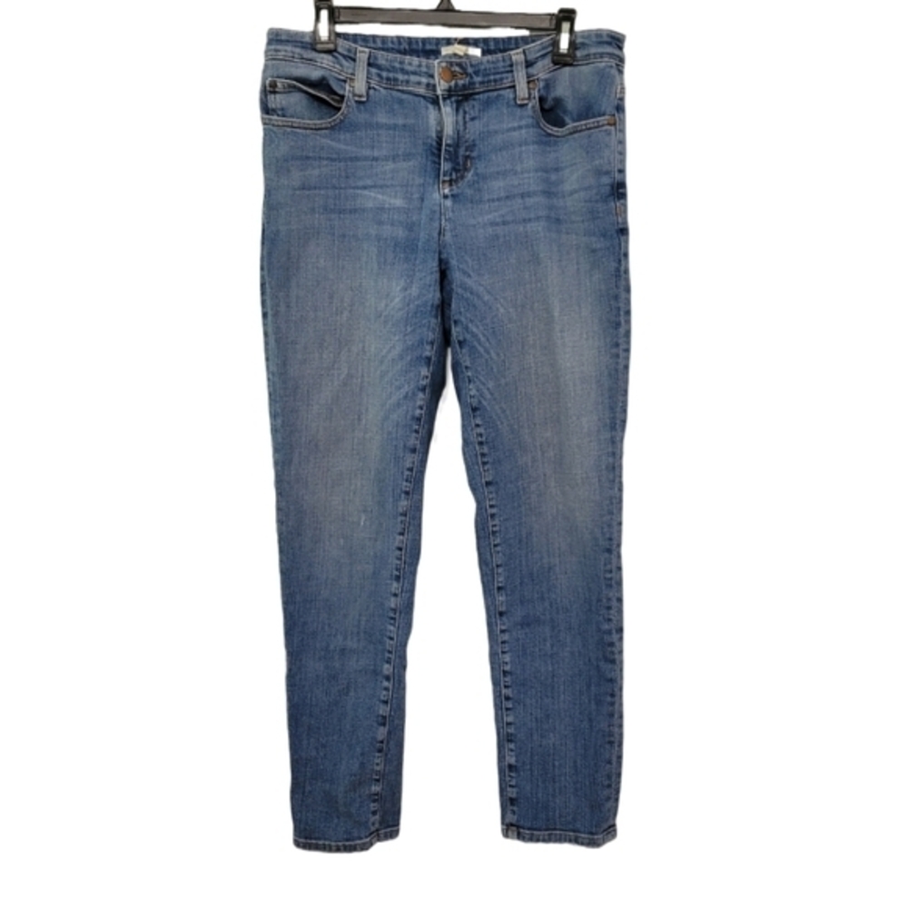 Eileen Fisher Women's Straight Leg Mid Rise Jeans Size 10 Organic Cottonโ Blue